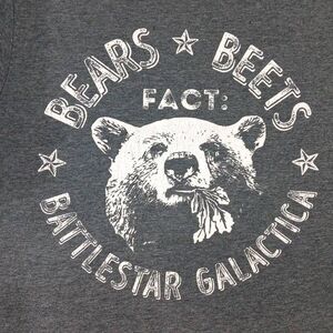 Battlestar Galactica Bears & Beets Collectable Tshirt  Size Medium  Brand Gildan
